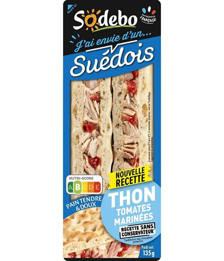 [980300] SODEBO SWEDISH SANDWICH 135G TUNA TOMATOES