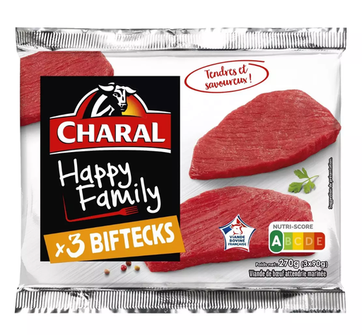 [954487] CHARAL Happy Family Steaks 3x90g  VBF