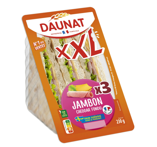 [870923] XXL JAMBON CHEDDAR DAUNAT 230G