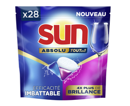 [714089] SUN ALL-IN-ONE DISHWASHER CAPSULES ABSOLUTE SHINE 28 WASHES