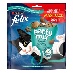 [492587] FELIX Party Mix Saveur de l'Océan au goût de Saumon, de Colin et de Truite, 200g
