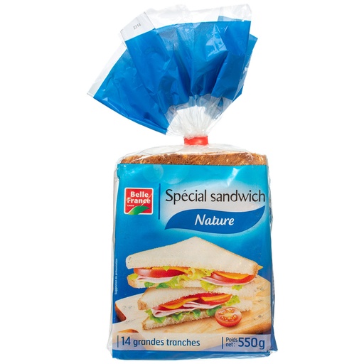 [658062] PLAIN SANDWICH BREAD GT X 14 SLICES BF BAG 550G