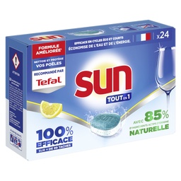 [713545] Sun Pastilles Lave-Vaisselle Tout en 1 Citron Ecolabel 24 Lavages