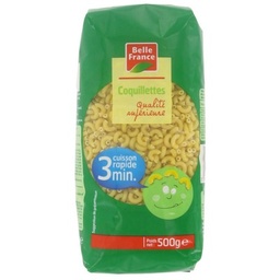 [170043P] PATE COQUILLETTES QS CUISSON 3 MIN BF SACHET 500 G