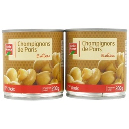 [464461P] CHAMPIGNON DE PARIS ENTIER BF BOITE 2 X 1/4 390 G