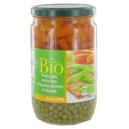 [469585P] PETIT POIS CAROTTE ETUVE EF BIO BF BOCAL 660 G