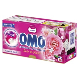 [492405] Omo Lessive Capsules 3 en 1 Rose & Lilas Blanc 29 Lavages