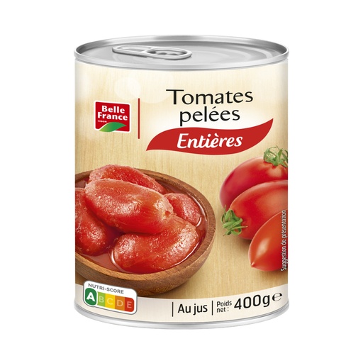[280206] Tomates Pelées Entières Belle France 400g