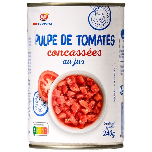 [420729] Tomates Pelées en Dés au Jus 240g